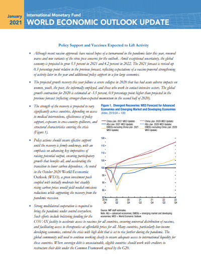 World Economic Outlook Update: Policy Support and Vaccines Expected to Lift Activity