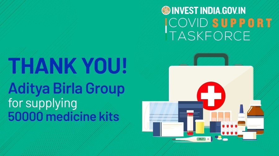 Aditya Birla Grp, in collaboration with Invest India, steps forward to support India's fights against COVID19!
