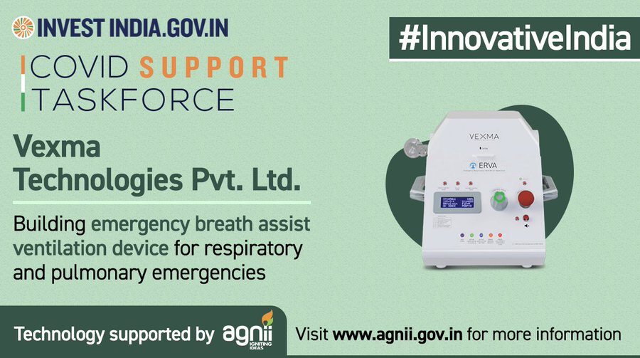 Vexma Technologies Pvt. Ltd. building critical care equipment to support India’s fight against COVID19! 