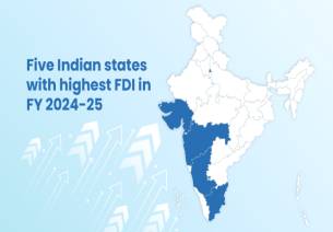 Five Indian states with highest FDI in FY 2024-25