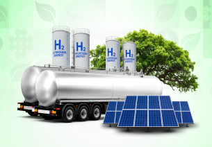 Visual representation of India’s solar power expansion and green hydrogen ecosystem supported by global partnerships and investment.